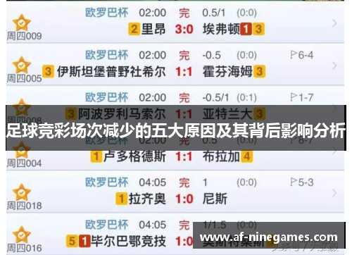 足球竞彩场次减少的五大原因及其背后影响分析